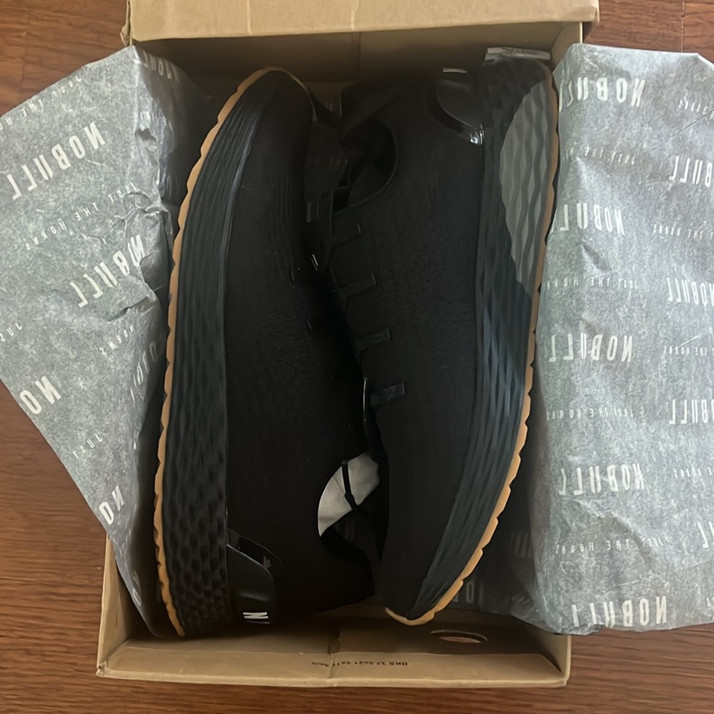 NOBULL Ripstop Runner Black and Gum sneakers.